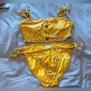 Yellow floral bikini